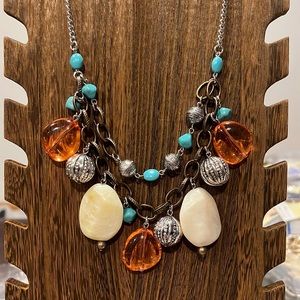 3/$18 Multicolored Necklace With Silver Chain - NWOT - Lot 388